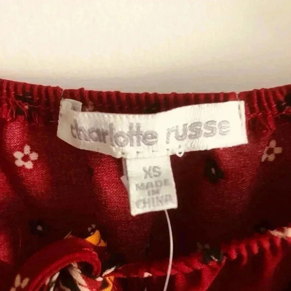 Charlotte Russe Paisley print off or on shoulder long sleeve Jumpsuit Romper - Picture 13 of 14